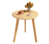 Mesa auxiliar redonda de madera maciza con 3 patas, moderna y simple, para sala de estar y balcón, mesa esquinera creativa de 50 x 60 cm