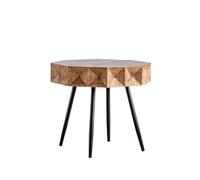 Mesa auxiliar redonda de madera maciza, moderna y pequeña para sala de estar y dormitorio, elegante mesa auxiliar con diseño creativo para un uso versátil