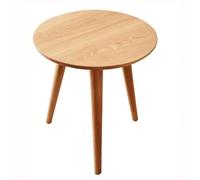 Mesa auxiliar redonda de madera maciza para sala de estar, balcón, sofá de espacio pequeño, mesa auxiliar de té, mesa de té para el hogar, ocio, mesa pequeña de madera, 50 x 60 cm