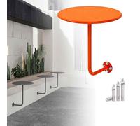 Mesa Auxiliar Redonda De Pared，Mesa De Centro Pequeña De Mesas Flotante，Mesas Redonda De Pared En Forma De L，para Pub Cafetería Comedor Exterior(Naranja,40x45cm)
