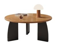 Mesa auxiliar redonda medieval, mesa central de roble grueso con parte superior ancha, elegantes patas de madera maciza, resistente y de carga para sala de estar y oficina (negro, 70 x 42 cm)
