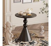 Mesa auxiliar redonda, mesa auxiliar con estructura de hierro, mesa pequeña para sala de estar, decoración moderna para el hogar, mesita de noche, mesa central circular retro, mesa de centro para do