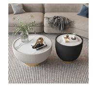 Mesa auxiliar redonda, mesa central minimalista para sala de estar, diseño simple con parte superior de poliuretano, mesa de té versátil en forma de cuenco, grande