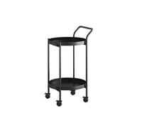 Mesa auxiliar redonda móvil con estantes de almacenamiento, mesa auxiliar de metal multifuncional con ruedas para cocina, sala de estar, baño