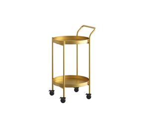 Mesa auxiliar redonda móvil con estantes de almacenamiento, mesa auxiliar de metal multifuncional con ruedas para cocina, sala de estar, baño