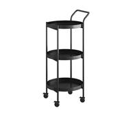 Mesa auxiliar redonda móvil con estantes de almacenamiento, mesa auxiliar multifuncional con ruedas para cocina, sala de estar, baño