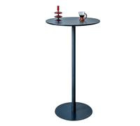 Mesa Auxiliar Redonda pequeña con Base de Metal Fija y tapete Antideslizante, Color Negro, Ideal para Bar, Pub, Comedor, Fiesta (40 x 40 x 50 cm)