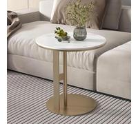 Mesa auxiliar redonda pequeña - Mesa de acento moderna para sala de estar, mesa de té lateral de fácil montaje para cocina y bar