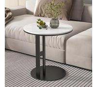 Mesa auxiliar redonda pequeña - Mesa de acento moderna para sala de estar, mesa de té lateral de fácil montaje para cocina y bar