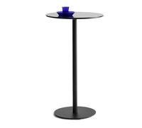 Mesa Auxiliar Redonda pequeña Negra con Base metálica Fija y tapete Antideslizante, Ideal para el hogar, la Cocina, la Barra, mesas de Centro y mesas de Bar (40 x 40 x 50 cm).