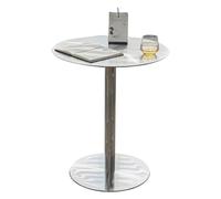 Mesa auxiliar redonda pequeña para sala de estar, mesa de pedestal moderna para espacios pequeños, mesa alta de bar, bar y reuniones de café (50 x 50 x 75 cm)