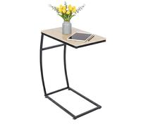 Mesa Auxiliar Relaxdays, C, H x A x F: 58,5 x 47,5 x 25 cm, Mesa para sofá y Cama, Metal y MDF, Aspecto Madera/Negro