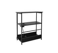 Relaxdays Mesa lateral con enchufe y puertos USB negro