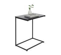 Relaxdays Auxiliar, Forma C, Tablero Amplio, (60 x 55 x 35 cm), Mesa de sofá, Hierro, Negro, Fibras