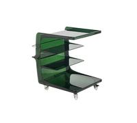 Mesa auxiliar rodante para almacenamiento con ruedas, carrito de aperitivos de 4 niveles, soporte para revistas, estantería portátil para espacios pequeños, dormitorio, sala de estar (53 x 40 x)
