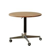 Mesa Auxiliar Rústica Mesa de centro nórdica altura regulable con ruedas, acabado en madera cerezo japonés, mesa redonda pequeña, for sala estar y auxiliar for sofá Mesa Auxiliar Para Sala De Estar