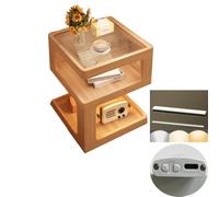 Mesa Auxiliar Salon Madera Pequeña, Mesa Auxiliar Cama Lateral, Mesa Cafe Mesa de Sobrecama para Dormitorio Sala de Estar Balcón Varie Dimensioni(Natural,40cm)