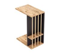 Mesa auxiliar siikainen con ruedas aglomerado 65x44x29cm - madera/negro [en.casa]