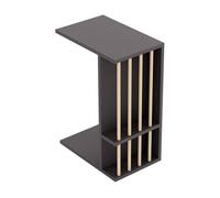 Mesa auxiliar siikainen con ruedas aglomerado 65x44x29cm - negro [en.casa]