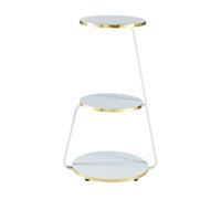 Mesa auxiliar sipoo metal/aglomerado 74x46x37 cm blanco / dorado [en.casa]