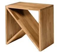 Mesa Auxiliar Sofa Hans, Madera Maciza Roble, Mesilla de Noche Moderna para Salon Ordenador Cama, Estilo Nordico Diseno Original 45 x 30 x 45 cm (Roble Natural)