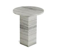 NORR11 Mesa auxiliar Soho Tufo plateado. Ø40 × 50 cm