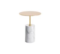 Mesa auxiliar Steinberg Serie 541, con base de mármol, redonda, 400x400x525mm, SOLIDSurface, 541710052BG, Color: Oro cepillado