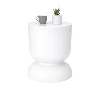 Relaxdays Mesa auxiliar & taburete reloj de arena blanco