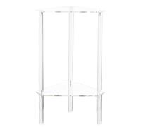 Mesa auxiliar transparente, mesa auxiliar de acrílico | mesita de noche, muebles modernos versátiles, mesa auxiliar transparente de 2 niveles, utilizada como lado de café en Les Salons