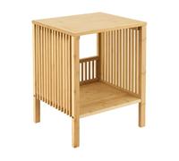 Mesa auxiliar varde multifuncional con estante bambú 50 x 39 x 33 cm - color natural [en.casa]