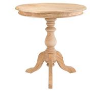 CLP Mesa Auxiliar Redonda de 70 cm de diámetro, Mesa de Centro de Madera de Mindi con Tablero Redondo, Mesa de salón Wiva, Color:Natura