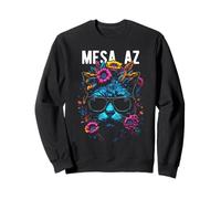 Mesa AZ USA - Gato con gafas de sol y diseño de flores Sudadera