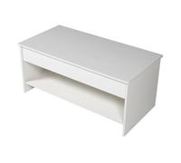 Mesa baja con tapa elevable blanca y madera hedda