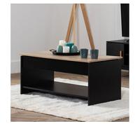 Mesa baja con tapa elevable negra y madera hedda