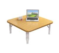 Mesa baja cuadrada japonesa plegable, mesa de café, mesa de trabajo, mesa de comedor, para dormitorio, sala de estar, ventana de bahía, escritorio de computadora, mesa pequeña Kang (color: natural