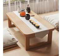 Mesa baja de café estilo japonés Tatami, mesa de comedor para sentarse en el suelo, diseño rectangular, no requiere montaje, multifuncional, con cierres para las patas