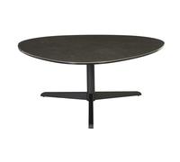 Mesa baja de diseño en cerámica negra y metal L100 cm LEWA