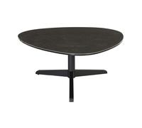 Mesa baja de diseño en cerámica negra y metal L84 cm LEWA