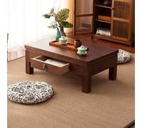 Mesa Baja De Estilo Japonés, Mesa De Té Con Diseño De Cajón De Madera, Ideal Para Sentarse En El Suelo. Estilo único Para Sala De Estar, Sala De Té (tatami), Comedor Y Dormitorio Walnut 80x50x30cm