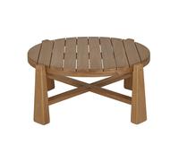 Mesa baja de jardín redonda de madera de teca maciza D82 cm CAROLINA