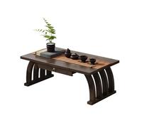 Mesa baja de madera con cajón, diseño curvado para un fácil montaje, perfecta para meditación, té y decoración de sala de estar