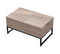 Mesa baja de madera con tapas elevadoras lotta 80×48×40cm