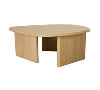 Mesa baja forma orgánica en madera clara roble L85 cm ONDINE