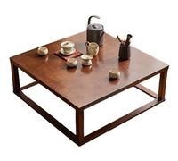 Mesa baja japonesa cuadrada de madera maciza para sentarse en el suelo, pequeña mesa de comedor retro, elegante mesa auxiliar para decoración del hogar, oficina y sala de estar