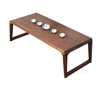 Mesa baja japonesa de madera maciza, muebles japoneses únicos para sala de estar, meditación y té marrón, 100 x 50 x 38 cm