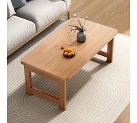 Mesa baja japonesa plegable de madera moderna mesa de centro rectangular no requiere montaje, diseño plegable para dormitorio, balcón (tamaño: 60 x 40 x 35 cm, color: madera original)
