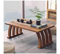 Mesa baja japonesa Zen para sentarse en el suelo, meditación y altar, mesa de madera marrón para comedor tradicional japonés y mesa espiritual para una vida consciente (70 x 37 x 31 cm)
