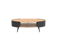 Mesa baja ovalada con lados de metal negro l120 cm - eklo
