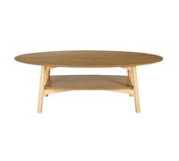 Mesa baja ovalada de madera clara L120 cm HANAE