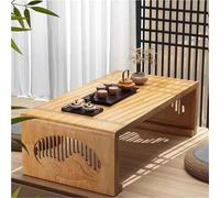 Mesa baja plegable de bambú, mesa de suelo de estilo japonés para sala de estar, espacios pequeños, balcón, diseño multiusos